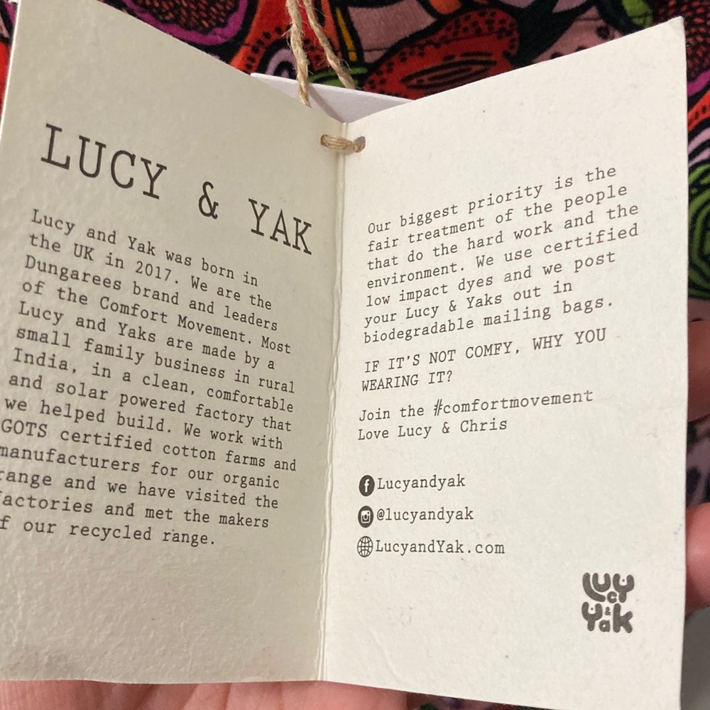 Lucy & Yak “Vulva-Rees” Vibrant Patterned Dungarees Overall one piece - Picture 7 of 14
